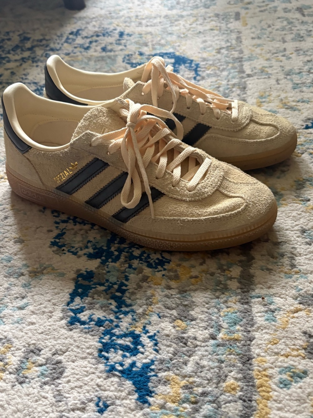 adidas Originals Spezial Suede Sneakers in Beige with Navy Stripes